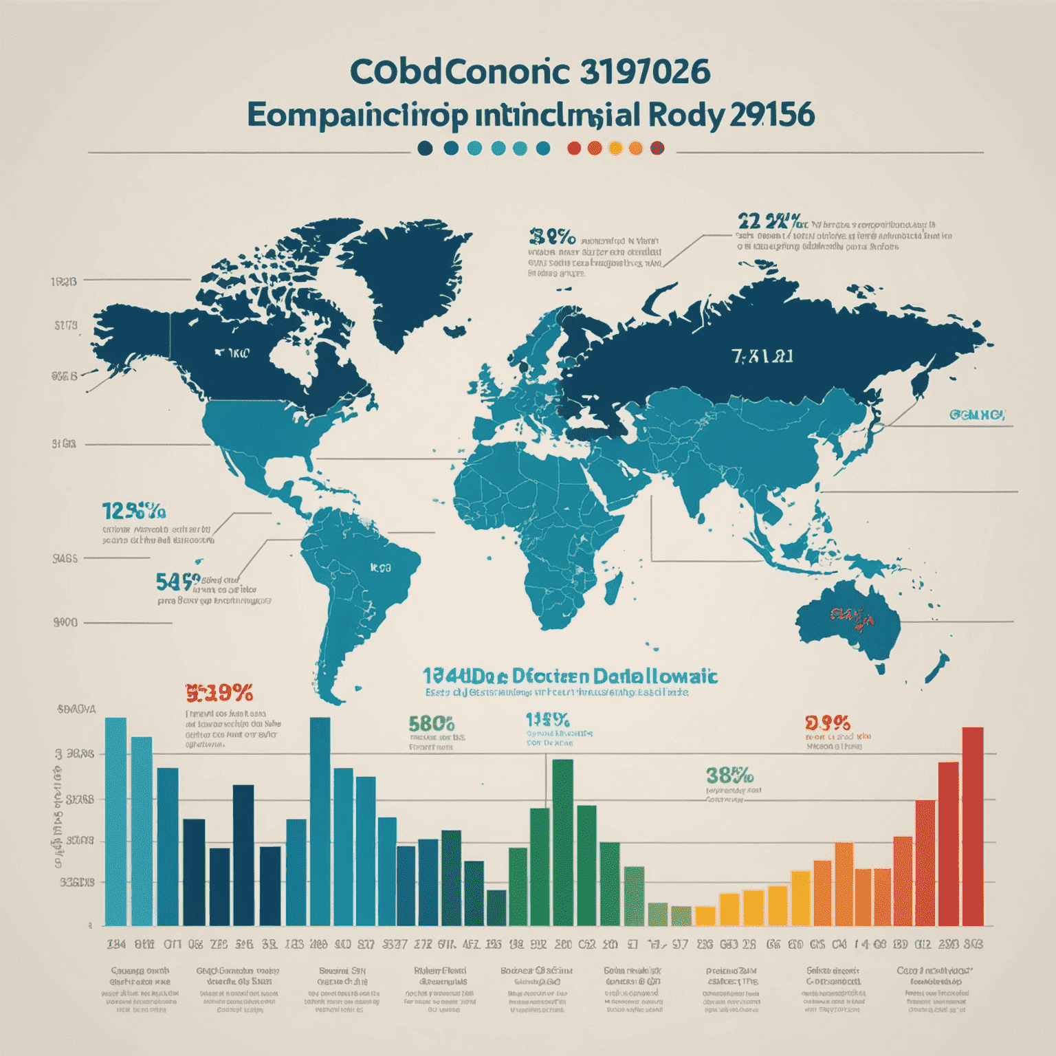 A graph showing the projected global economic growth in the years following the COVID-19 pandemic, with different colored lines representing major world economies.